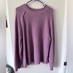 GAP Purple Crew Neck Sweater with Textured Knit NWOT